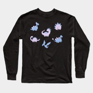 Cute Pastel Dinosaurs Long Sleeve T-Shirt